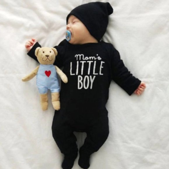 Baby newborn toddler bodysuit Mom's Little Boy - Picture 3 of 3